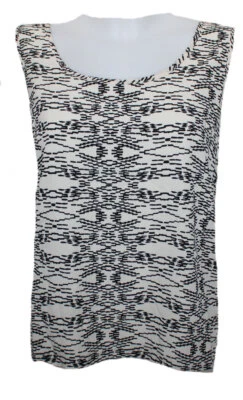 DAMEN TRÄGERTOP TANK TOP ECRU SCHWARZ MUSTER SOAKED IN LUXURY Gr. M NEU - Bild 1 von 2