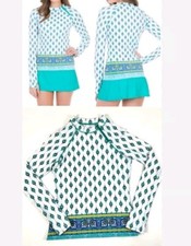 Cabana Life Rash Guard Women s Size Medium UPF 50 Swim Surfing Blue Print