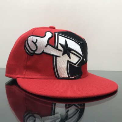 FAMOUS STARS & STRAPS THUMBS UP BOH RED FITTED CAP