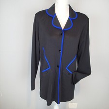 Misook sz m Blue Black Blazer Cardigan blazer jacket