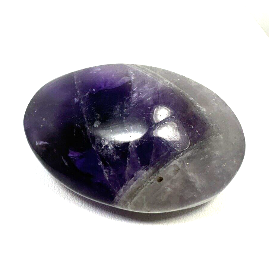 Natural Polished CHEVRON AMETHYST Palm Worry Stone Rock Crystal Healing