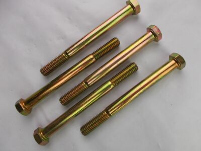 Hex Head Bolt 3/8''- 16 x 4'' Long ''5 Bolts'' Grade 8  Zinc 3/8-16-4