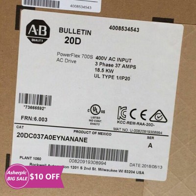 1PC New Rockwell 20F11NC037JA0NNNNN PowerFlex 753 AC Drive In Box