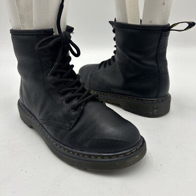 Dr Martens Luana AW004 Black Leather Lace Up Ankle Combat Boots Womens Size 
