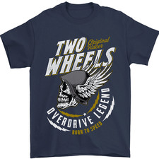 Two Wheels Motorcycle Motorbike Biker Mens T-Shirt 100 Cotton