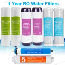 1 Year RO Water System Filters - Reverse Osmosis System Replacement 8 Filters