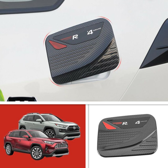Fit For 2019 2020 Toyota RAV4 Carbon Fiber Fuel Filler Door Gas Cap
