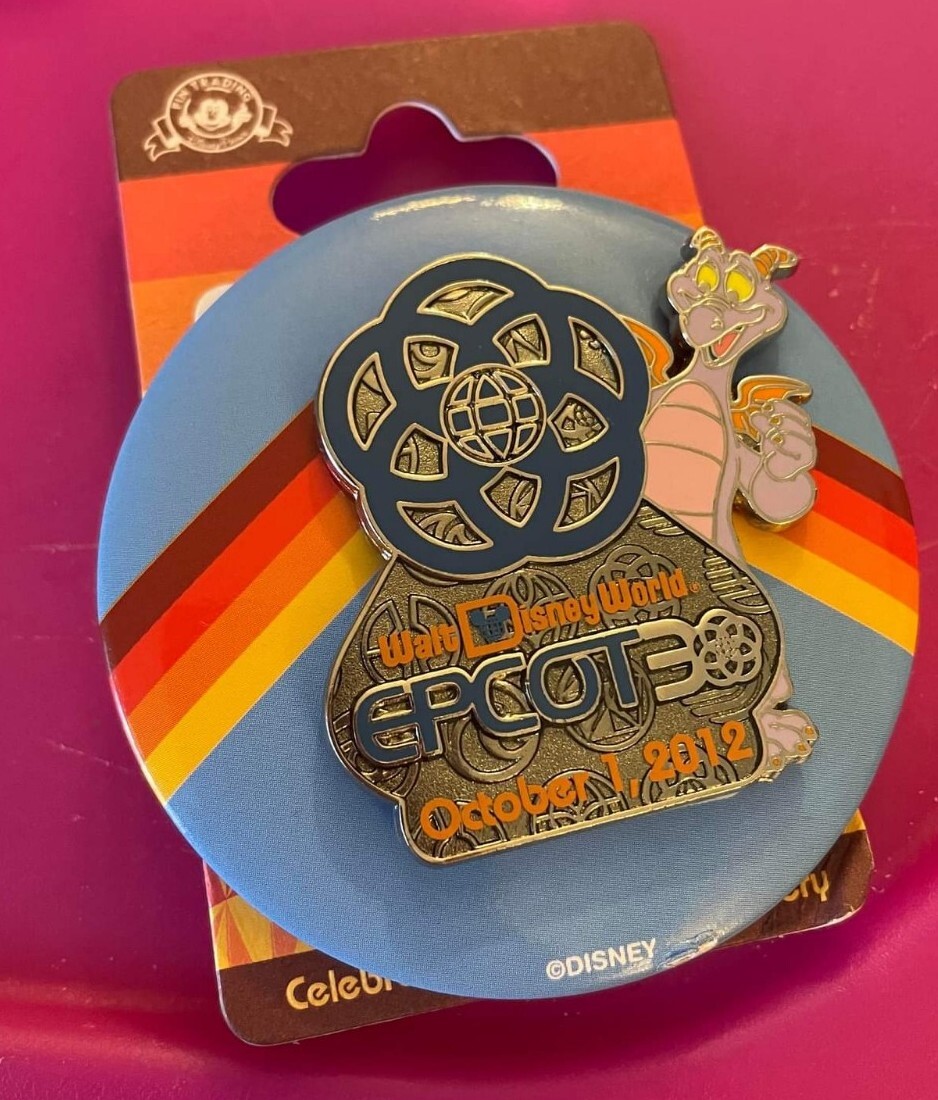 ディズニー　エプコット　フィグメント　ピン Disney pin Epcot 30th Anniversary Figment Pin And Button Set Walt