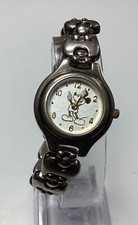 Mickey Mouse Disney Watch Silver Gold White Mickey Link Bracelet New Battery
