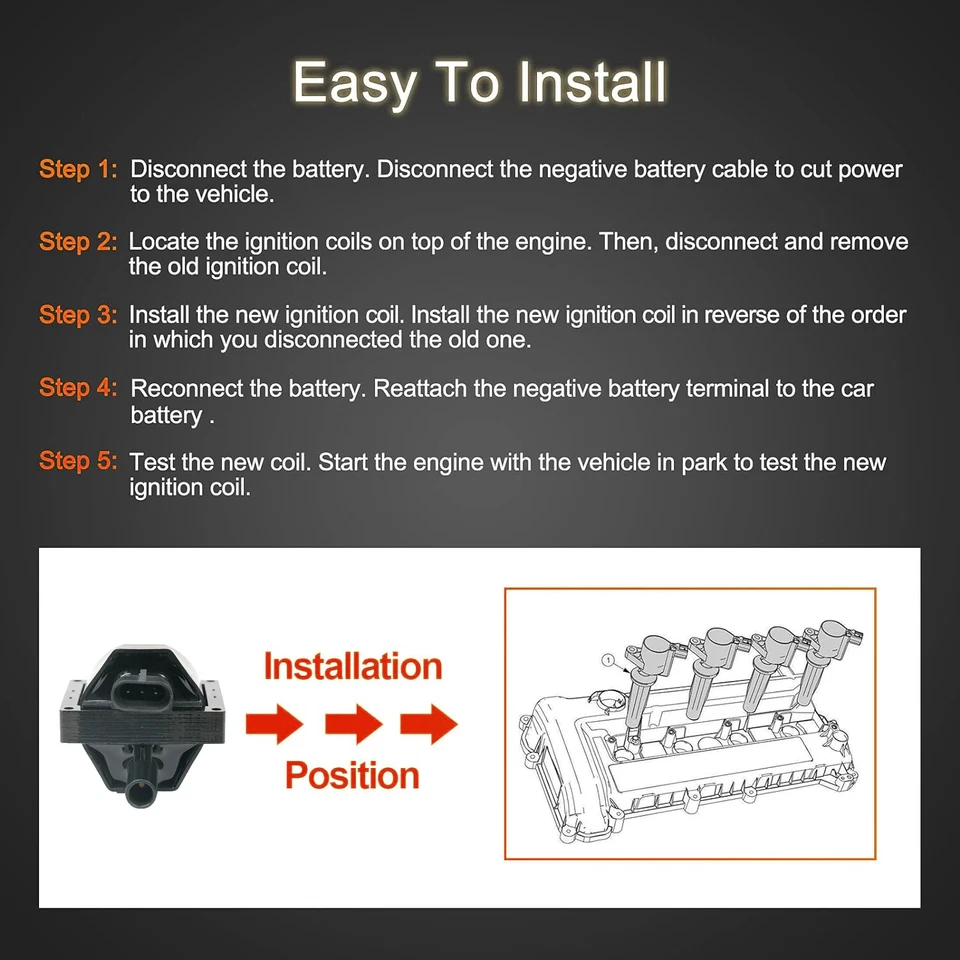 DR49 Ignition Coil+Wire+Plug For Chevy Silverado GMC Sierra Blazer Safari D577 - Image 3 of 4