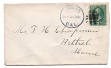 Antique RARE Postal Cover Berkley California 1882 Nice cancel 