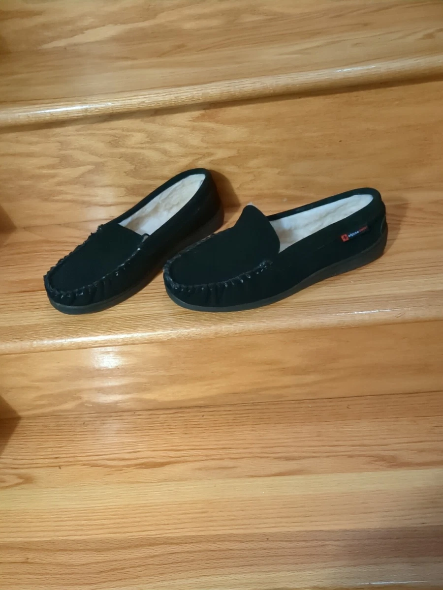 Alpine swiss yukon mens suede shearling best sale moccasin slippers moc toe slip on shoes