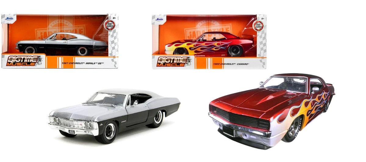 Big Time Muscle Chevrolet 1969 Camaro Red Flames & 1967 Impala SS