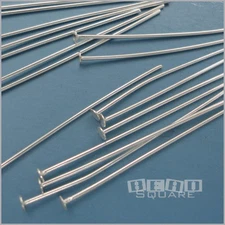 Solid Sterling Silver Flat Head Wire Pin T Pin Connectors, DIY Charms [Options]