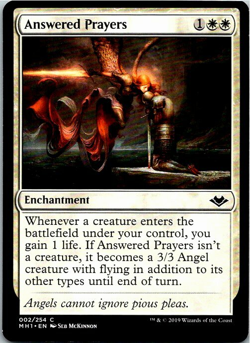 Answered Prayers Magic The Gathering Modern Horizons Card Mint X1
