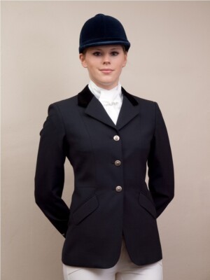 Kentucky Grand Prix Damen Woll Show Jacke Gr. 80 (UK 36 lang) Navy Neu mit Etikett