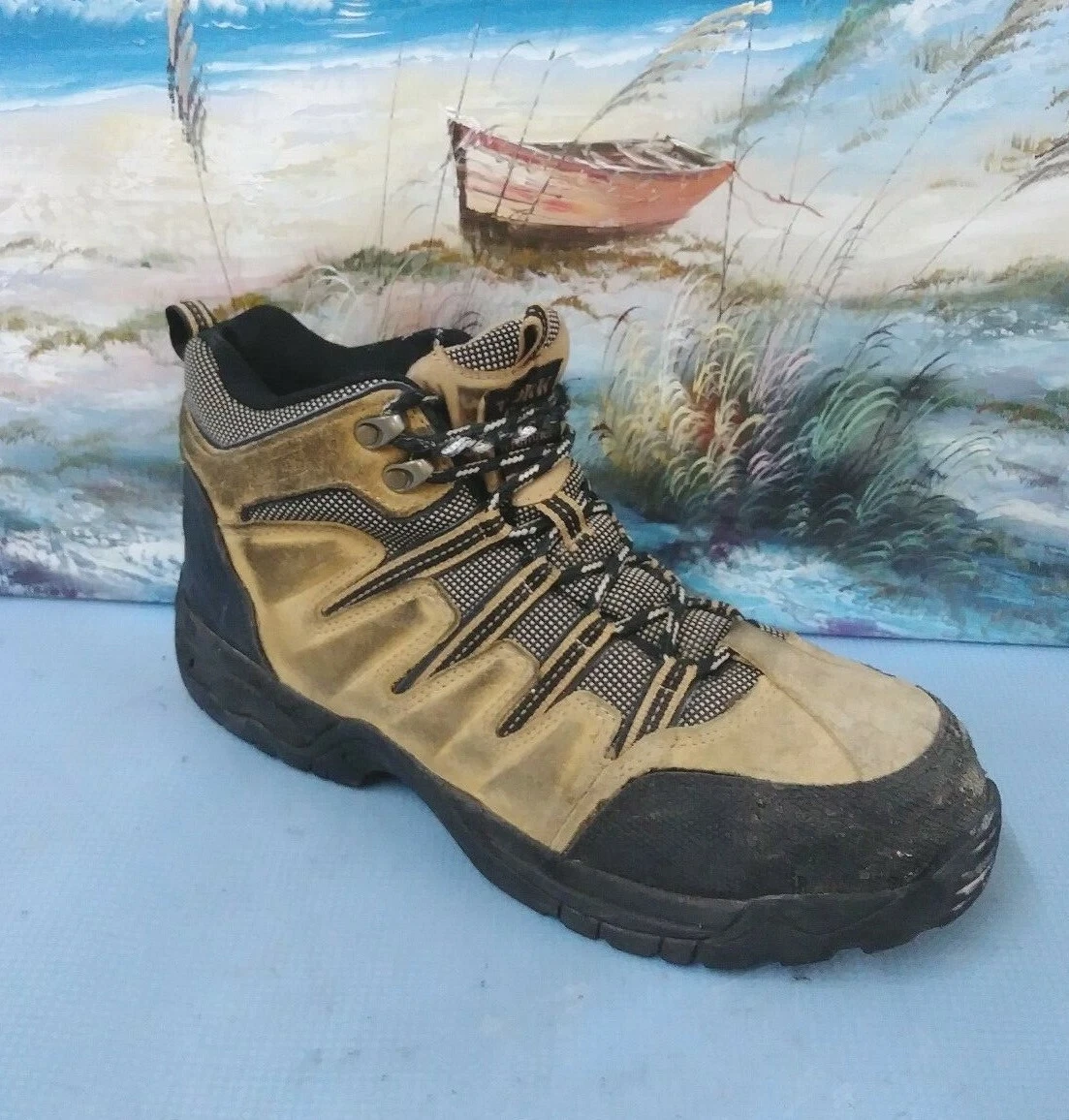 Wrangler Mens Steel Toe Brown safety work boot size 10.5 M eBay