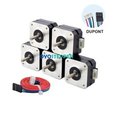 5PCS Mini Nema17 Stepper Motor 1.8deg 17Ncm 1A D-cut for CNC Extruder 3D Printer