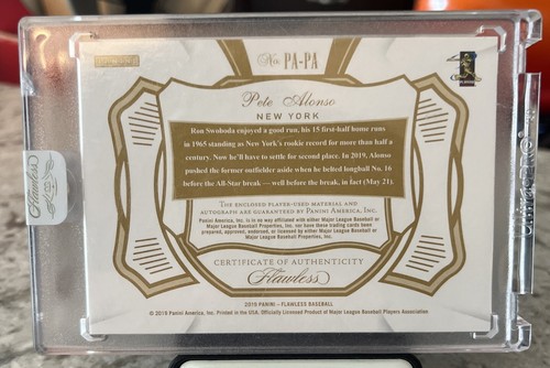 PETE ALONSO 2019 Panini einwandfreier Aufnäher Autogramm/15 New York Mets #PA-PA - Bild 2 von 2