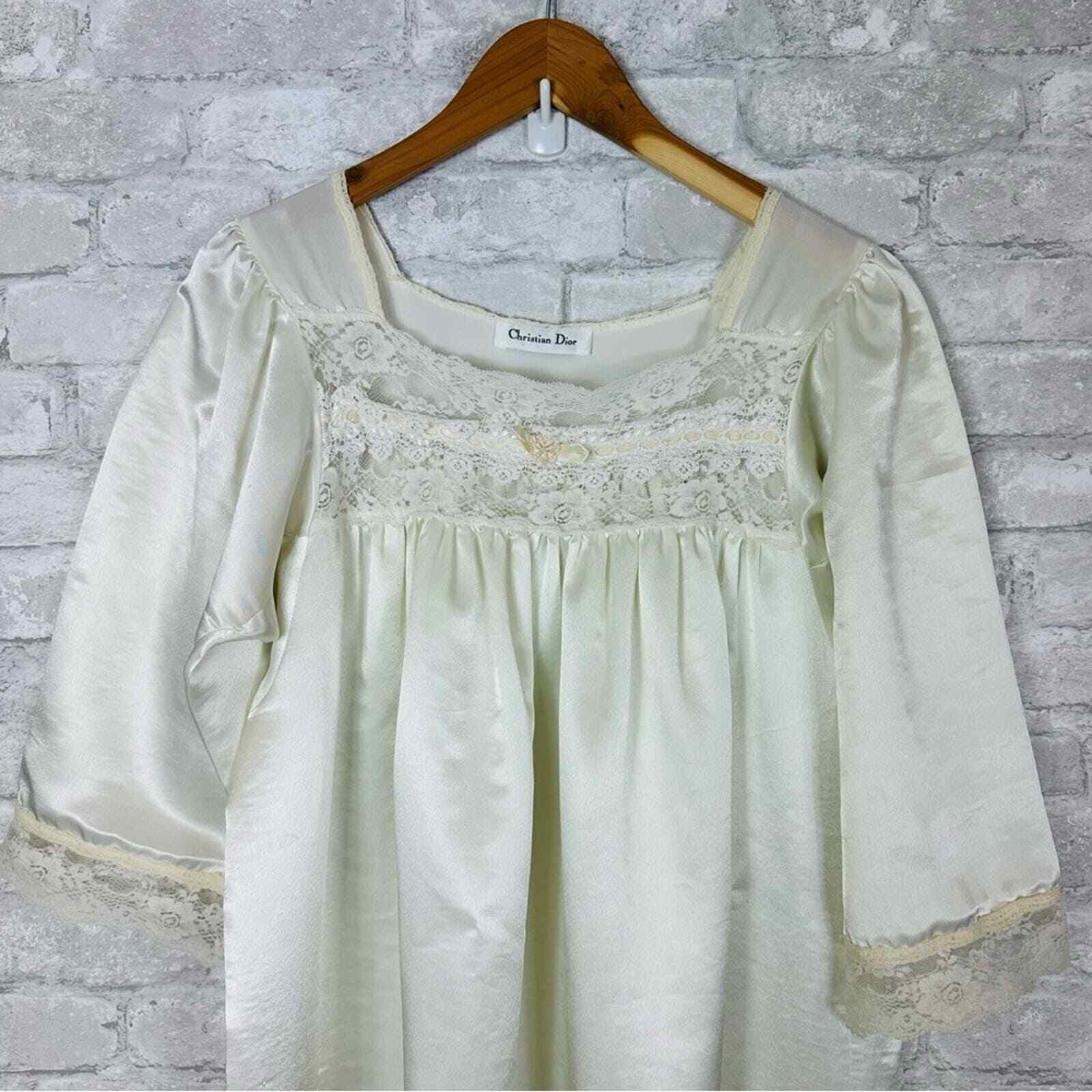 Vintage Christian Dior Lace Nightgown Long Size S… - image 8