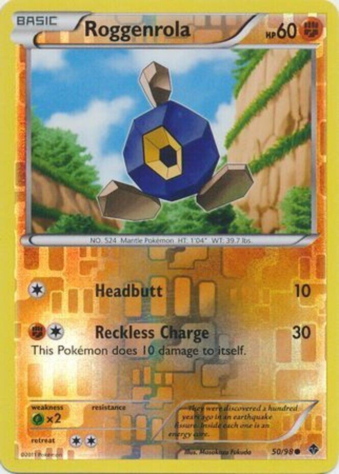 Pokemon - Roggenrola - 50/98 - Emerging Powers - Reverse Holo -  NM/M - New