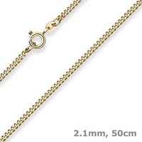 2,1Mm Panzerkette Goldkette Collier Halskette Aus 375 Gold Gelbgold 50Cm