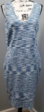 Lane Bryant Sweater Dress Women Size 18X20 Blue Space Dye Knit Sleeveless V Neck
