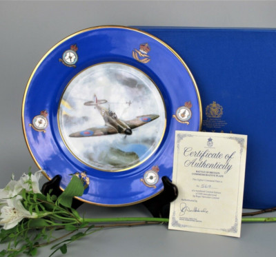 Royal Worcester RAF Teller. Spitfire ''50th Anniversary The Battle Of Britain''.