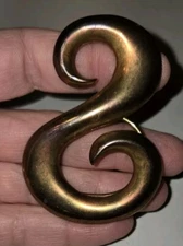 Scarf Clip Initial S Copper Tone 2.5" Vintage