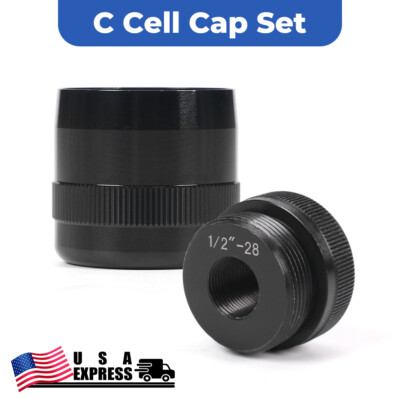 #ad #ad 1 2 28 Aluminum End Caps Black High Quality 6061 Aluminum C Cell Cap Set $23.19