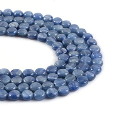 0591 8mm Kyanite flat round coin disc loose gemstone beads 16"
