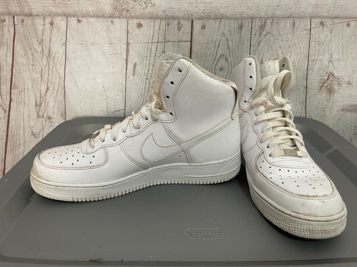 Nike Men's Air Force 1 High '07 Casual Shoes in White Size 10.5 | Leather