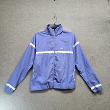 Adidas Girls Jacket Medium Blue Windbreaker Mock Neck Full Zip Pockets