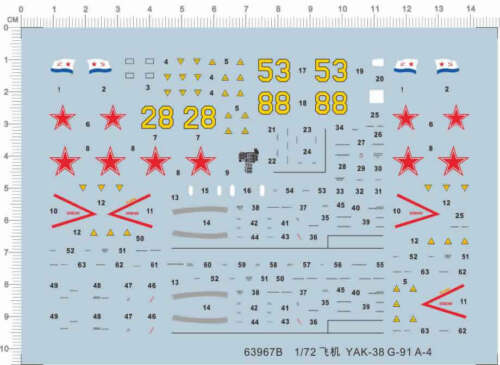 1/72 decals for YAK-38 G-91 A-4 model kits - (63967B) - Picture 1 of 1