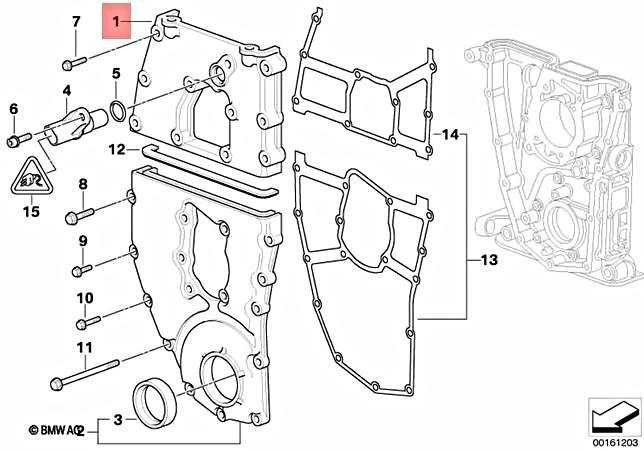 Genuine BMW E36 E46 Z3 Compact Coupe Timing Case Cover Top OEM