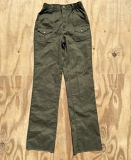 Vintage Boy Scouts of America Pants Youth 12 Green Cargo Elastic Waist BSA