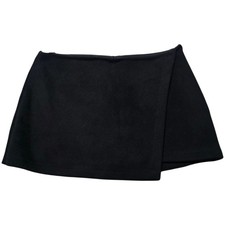 Abercrombie  Fitch Womens L Black Wrap Skort Mini Skirt Shorts Y2K Preppy