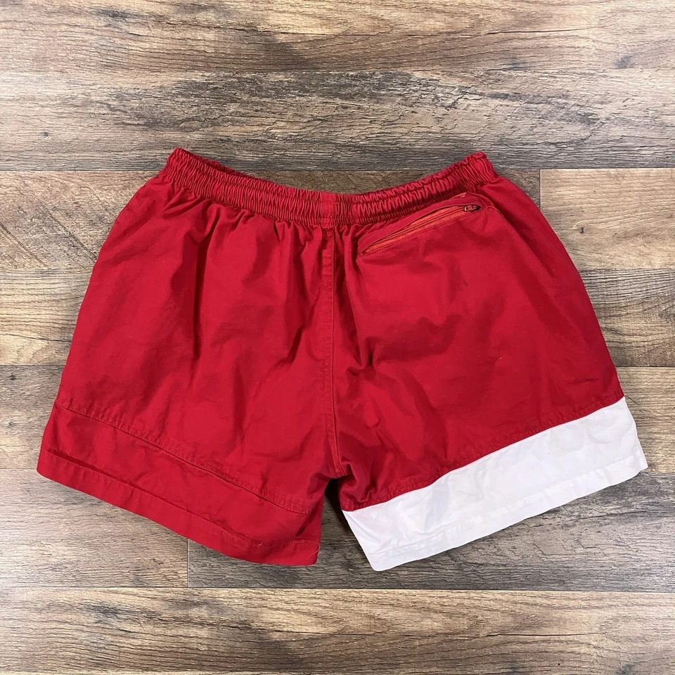 Supreme Shorts Mens Large Red Spell Out Lined Swim Trunks Bathing Suit - Image 3 of 4