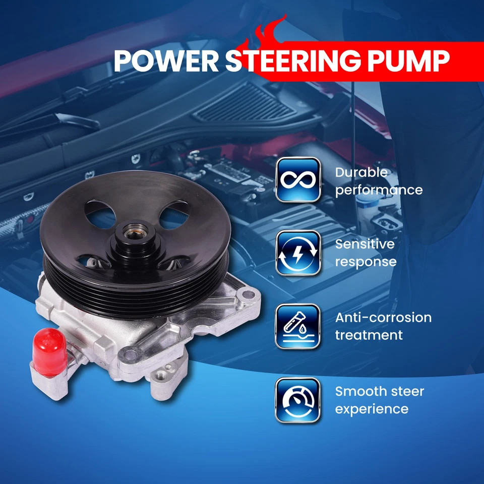 Bomba de dirección asistida 21-5321 con polea para Mercedes-Benz C240 C320 CLK55 SLK55 AMG Foto 3 de 4