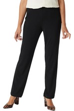 Susan Graver Women's Liquid Knit Straight Leg Pants Blk