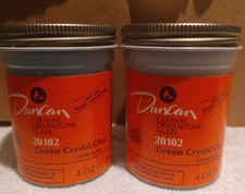 Duncan Discontinued  Crystaltone Green  Crystal Clear Gloss Glaze qty 2 Freeship