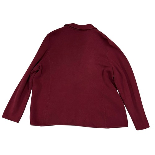 Talbots Petite Cardigan Women's 2XP Red 2 Button Zip Pocket Textured - Picture 2 of 8