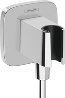 Hansgrohe Fixfit Q Wandanschluss, Mit Brausehalter, 26887000, Farbe: Chrom