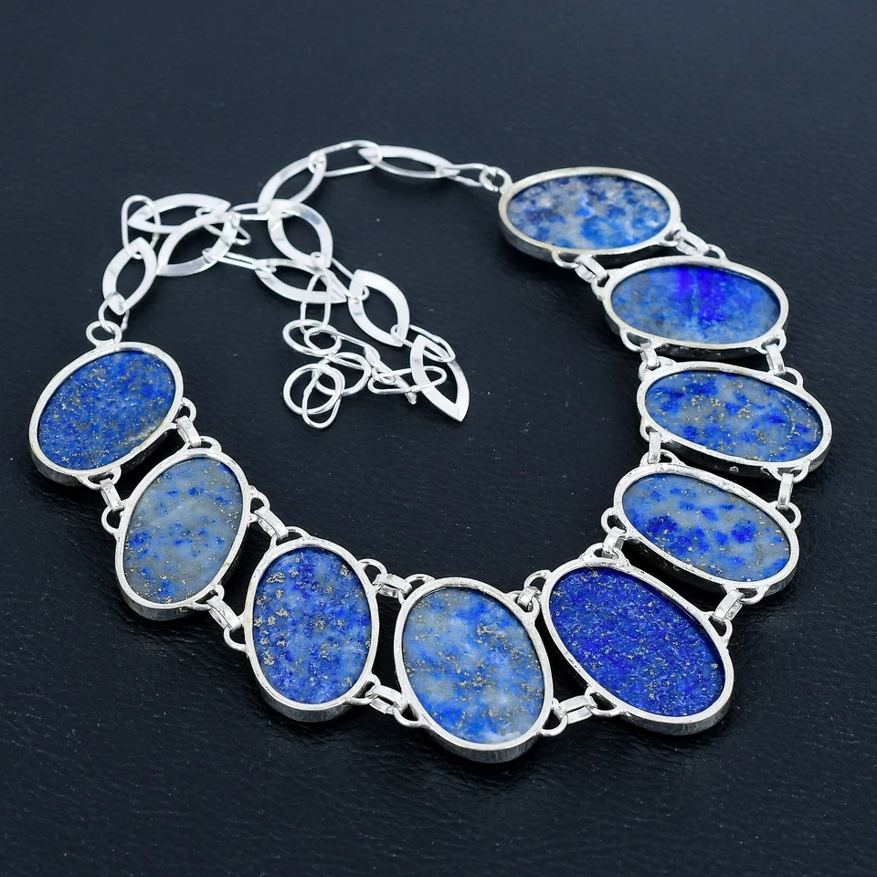 Collana gioielli in argento sterling 925 regalo pietra preziosa ovale... - Immagine 4 di 4