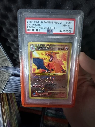 Pokémon Charizard Neo 2 Promo Reverse Foil PSA 10 #006 Japanese DOUBLE SWIRLS