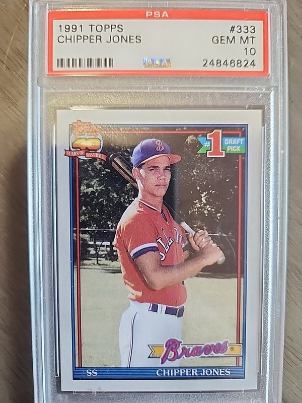 1991 TOPPS CHIPPER JONES #333 GRADE 10