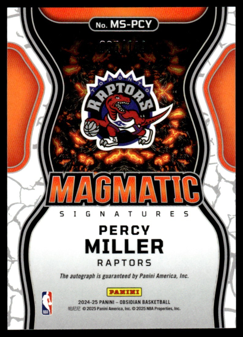2024-25 Obsidian Magmatic Signatures Percy Miller aka Master P