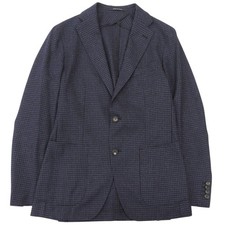 Excellent TAGLIATORE Jacket MONTECARLO Check single Navy mens 46 1SMC22K