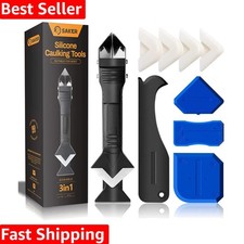 Silicone Caulking Tools-3 in 1 Sealant Finishing Tool Grout Remove Scraper Ca...