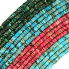 2x4mm Sea Sediment Jasper Heishi Disc Beads 15.5" Strand blue magenta green 4mm